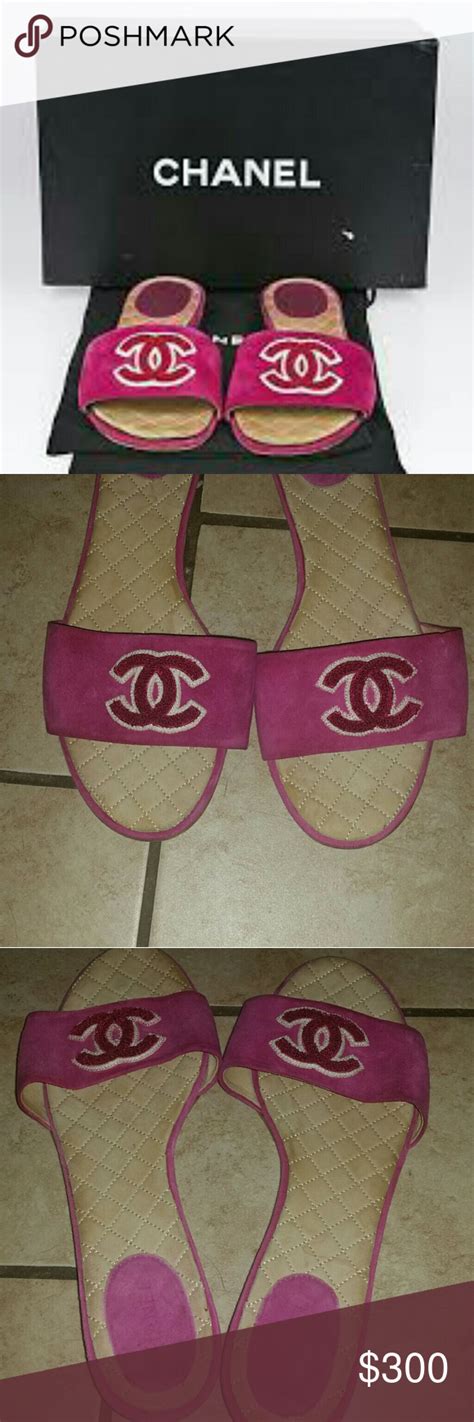 pink chanel mules|chanel suede sandals.